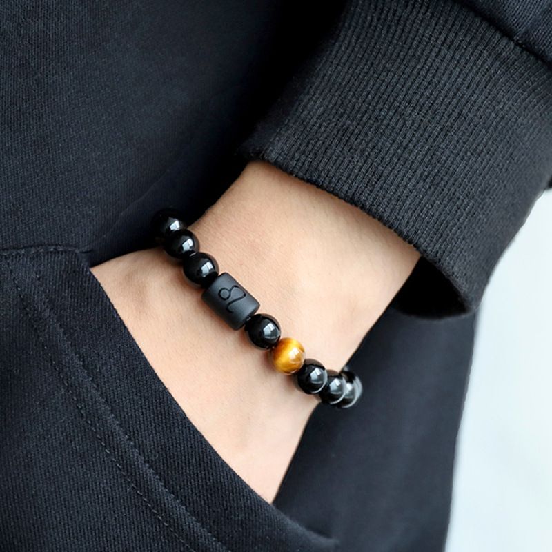2Pcs/Set Couple Obsidian Bracelets Gift For Best Friends Lovers Valentines