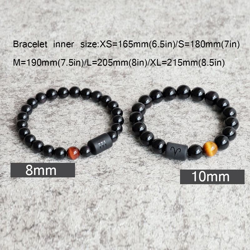 2Pcs/Set Couple Obsidian Bracelets Gift For Best Friends Lovers Valentines