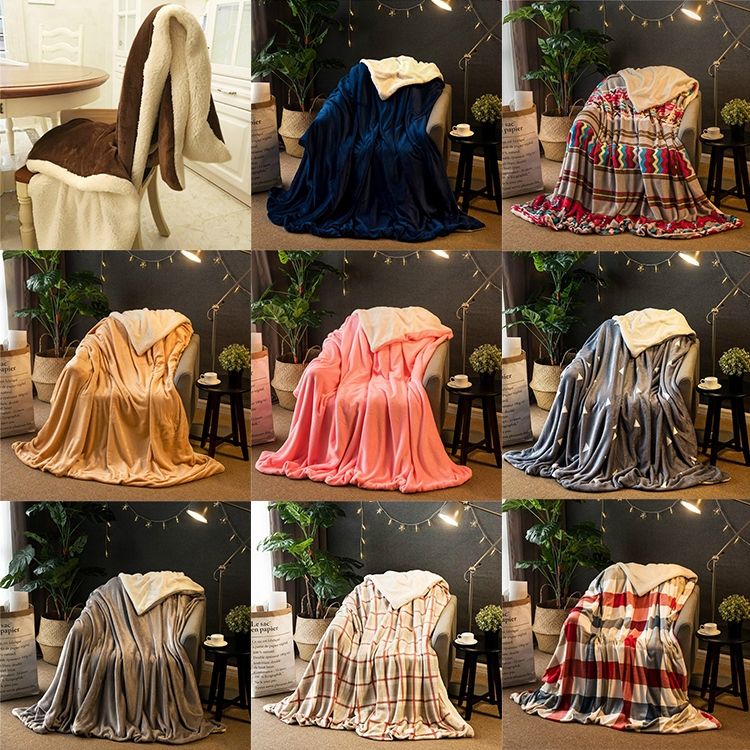 Sofa Blanket Double Thick Cashmere Coral Fleece Blanket