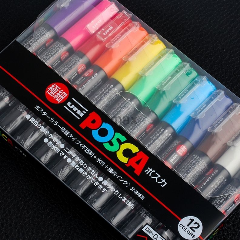 12 Colors Set Mitsubishi Uni Posca Pc-1m Paint Mar