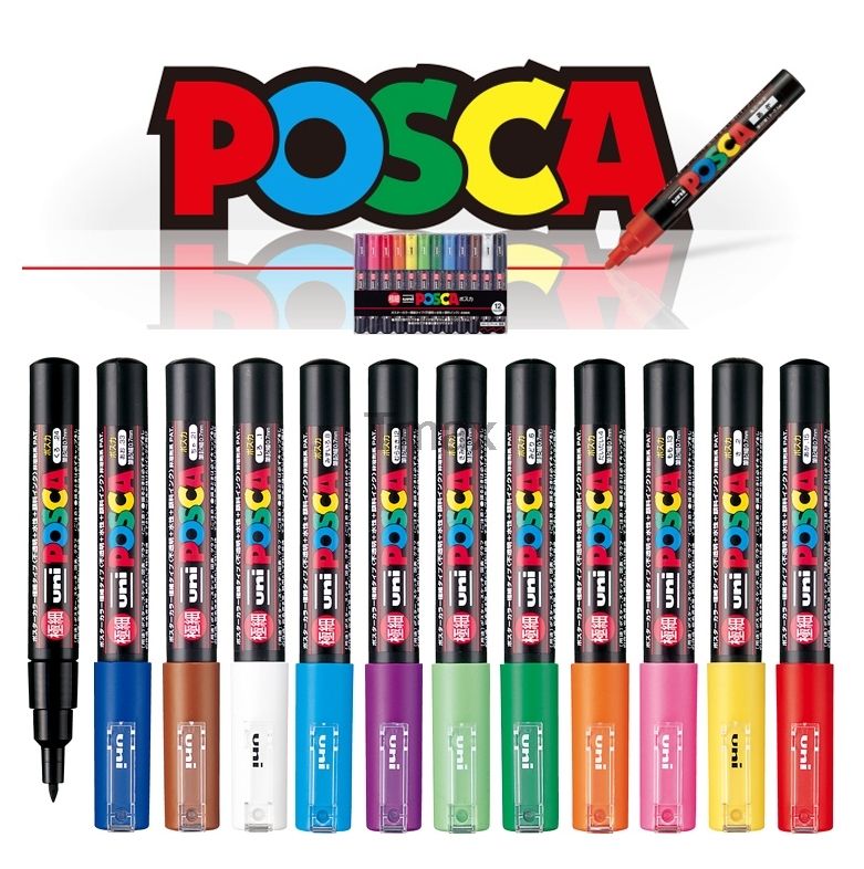 12 Colors Set Mitsubishi Uni Posca Pc-1m Paint Mar