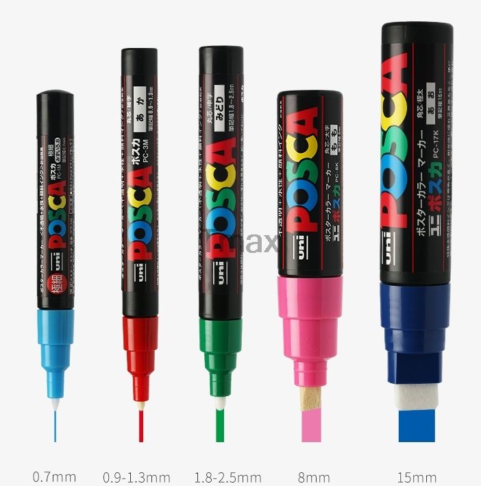 12 Colors Set Mitsubishi Uni Posca Pc-1m Paint Mar