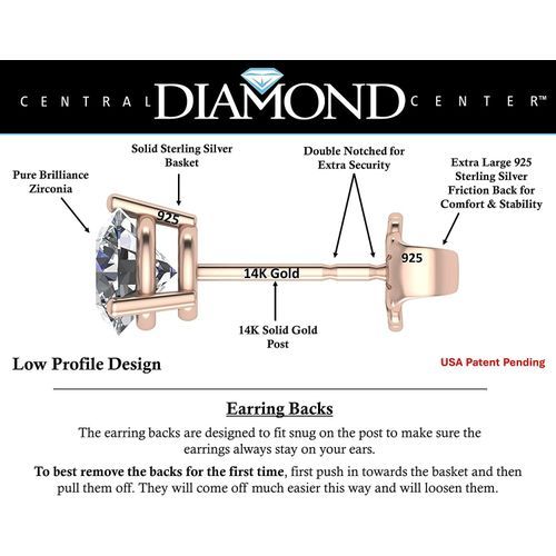 14K Gold Post & Sterling Silver Pure Brilliance Zirconia 3