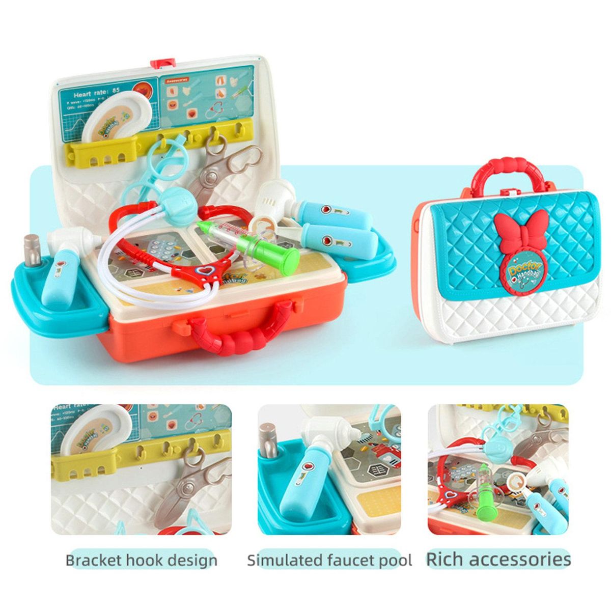 1 Set Pretend Play Toy Pretend Play Toy Kids Makeup Kit Blue