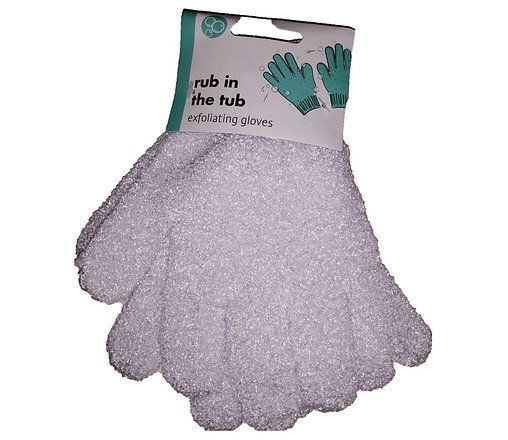 White Exfoliating Gloves, 2-Piece- White-Body Cleansing