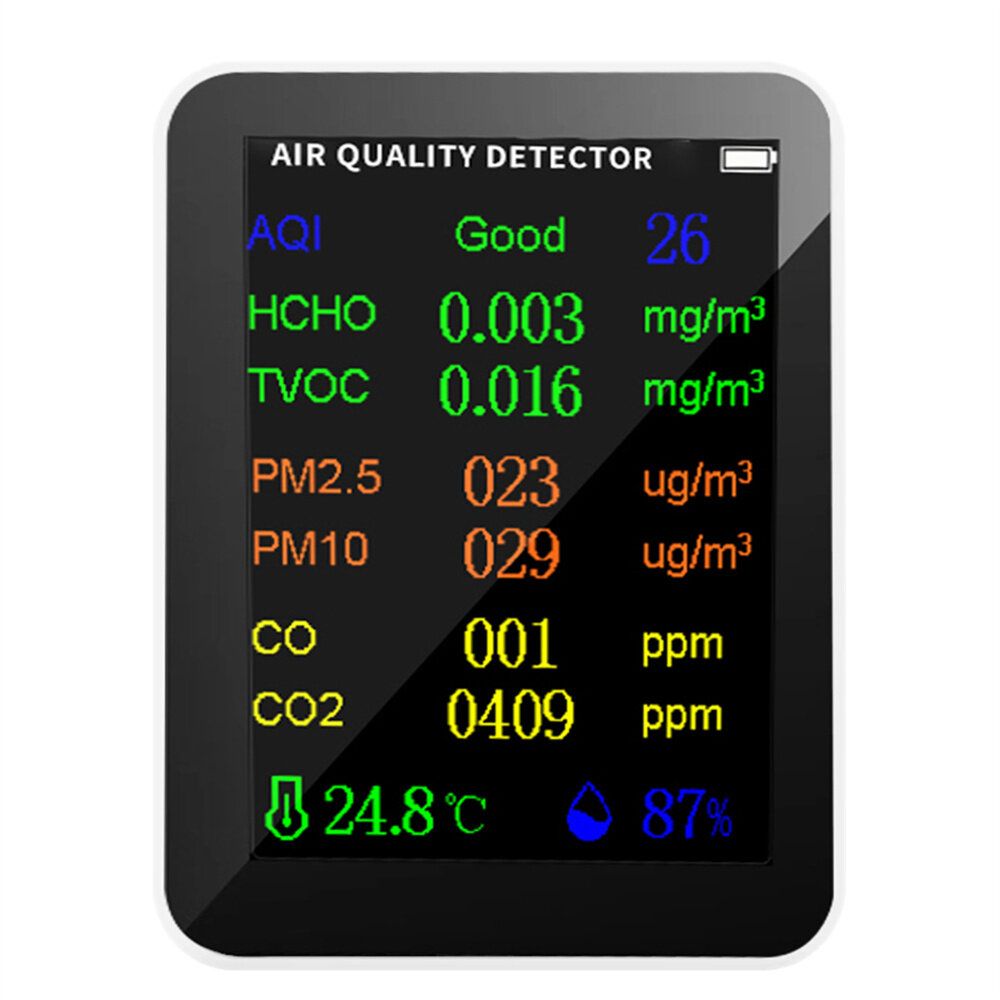 9 In 1 PM2.5 PM10 HCHO TVOC CO CO2 Meter Digital Temperature