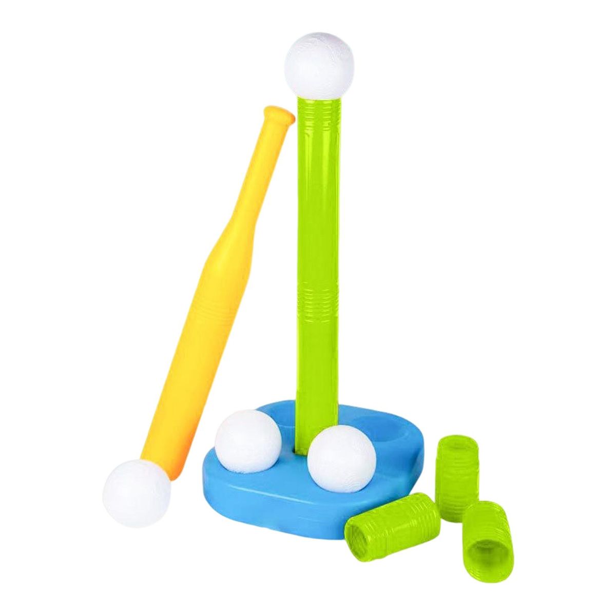 1 Set Plastic Baseball Bat Outside Boys Girls T-Ball Games Sets Grass  Green