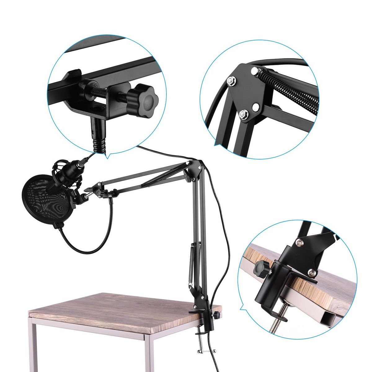 USB Professional PC Microphone Set Cardioid 192KHz/24Bit