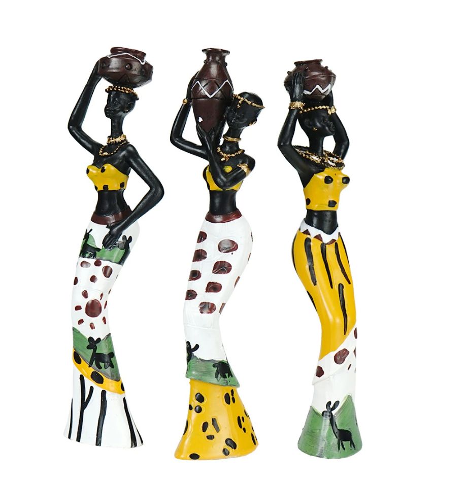 3Pcs Decorative Statues Sculpture Decoration Resin Crafts
