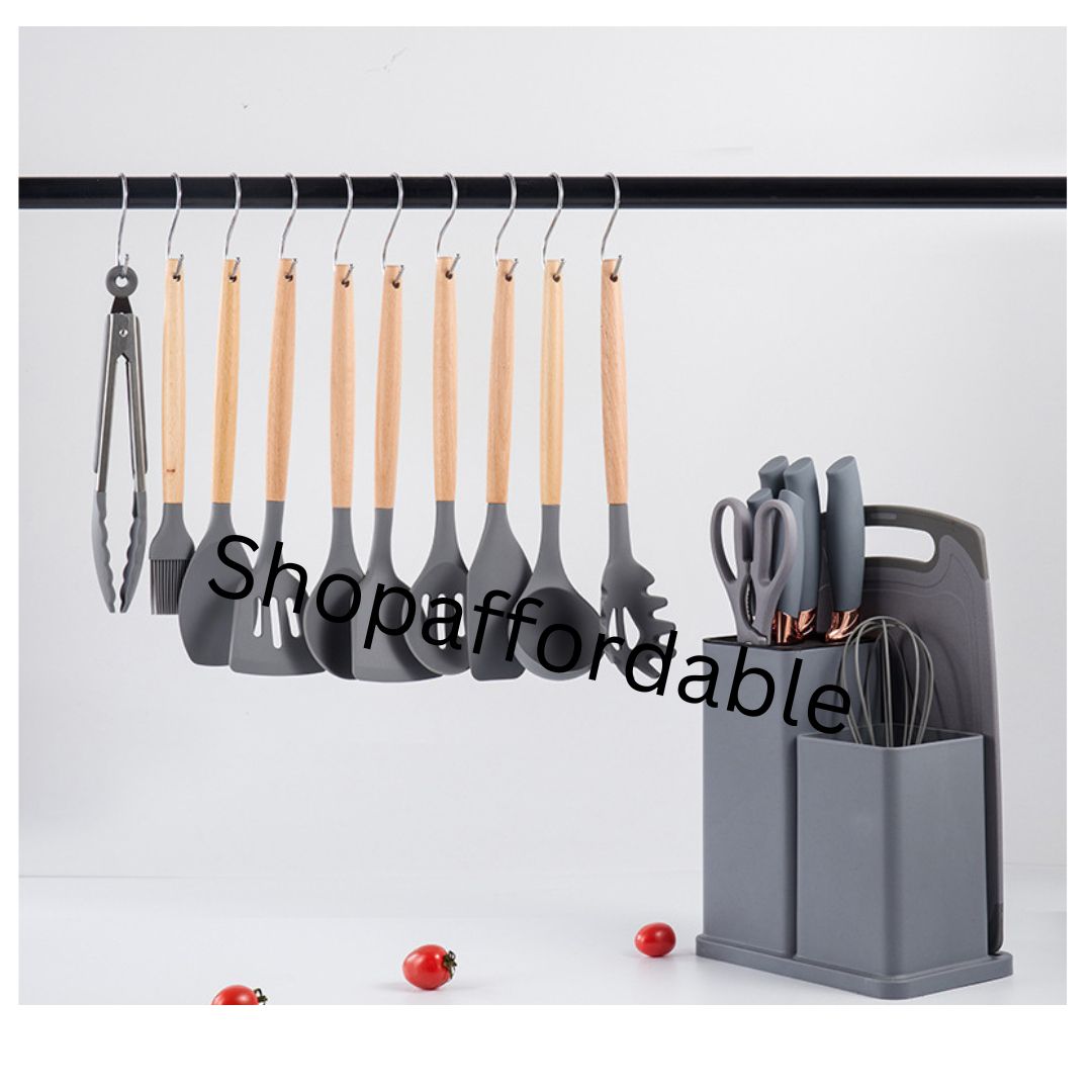 19Sets Of Silicone Kitchenware With Knife Sets
