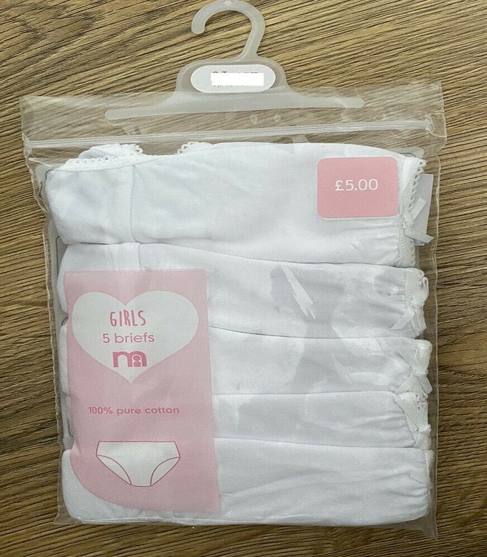 5 Pack Plain White Briefs