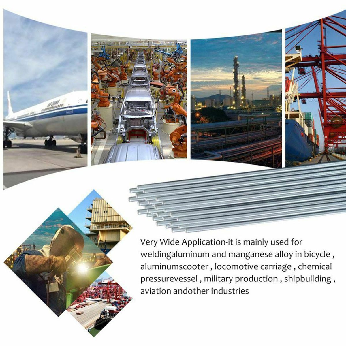 20Pcs Aluminum Welding Rods Solid Core No Flux Required Low Melting Point Corrosion Resistance