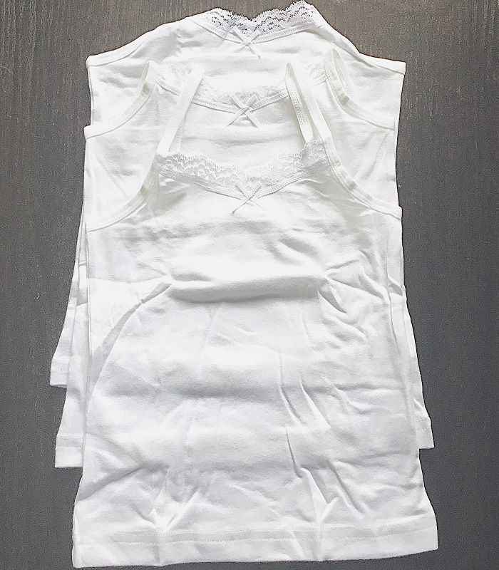 Girls Lace Strappy Vest - 3Pieces