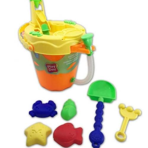 Big Size Sand Bucket Toy, Beach Toy Set With Molds & Beach Shower Tube