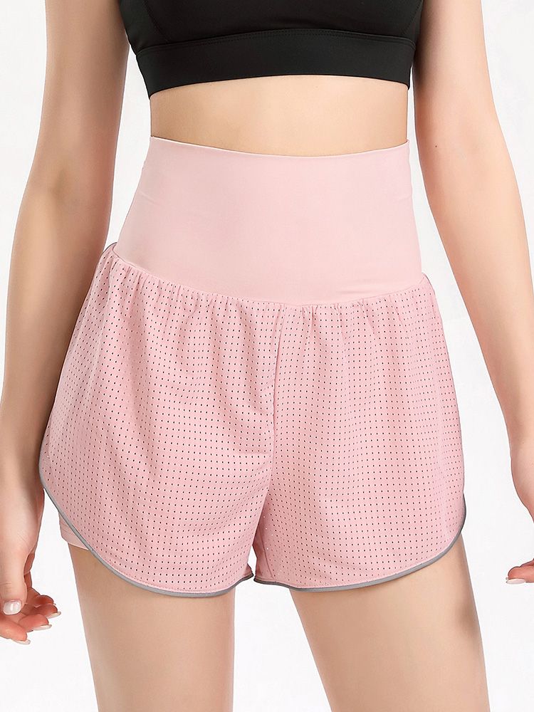 Women 2-in-1 Yoga Shorts High Waist Wide Waistband
