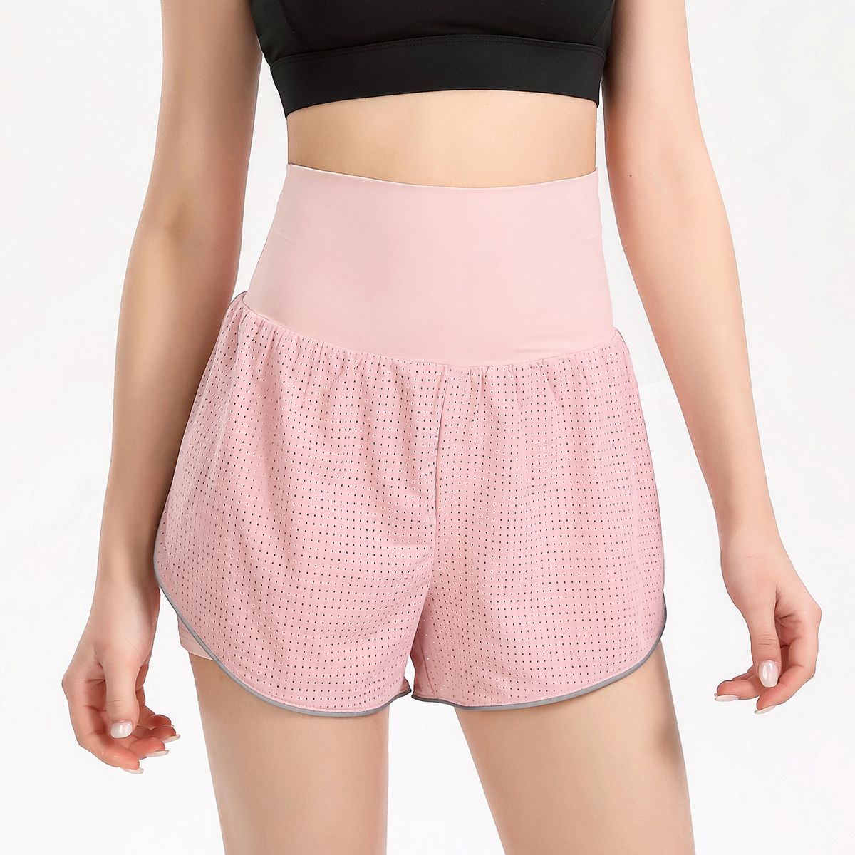 Women 2-in-1 Yoga Shorts High Waist Wide Waistband