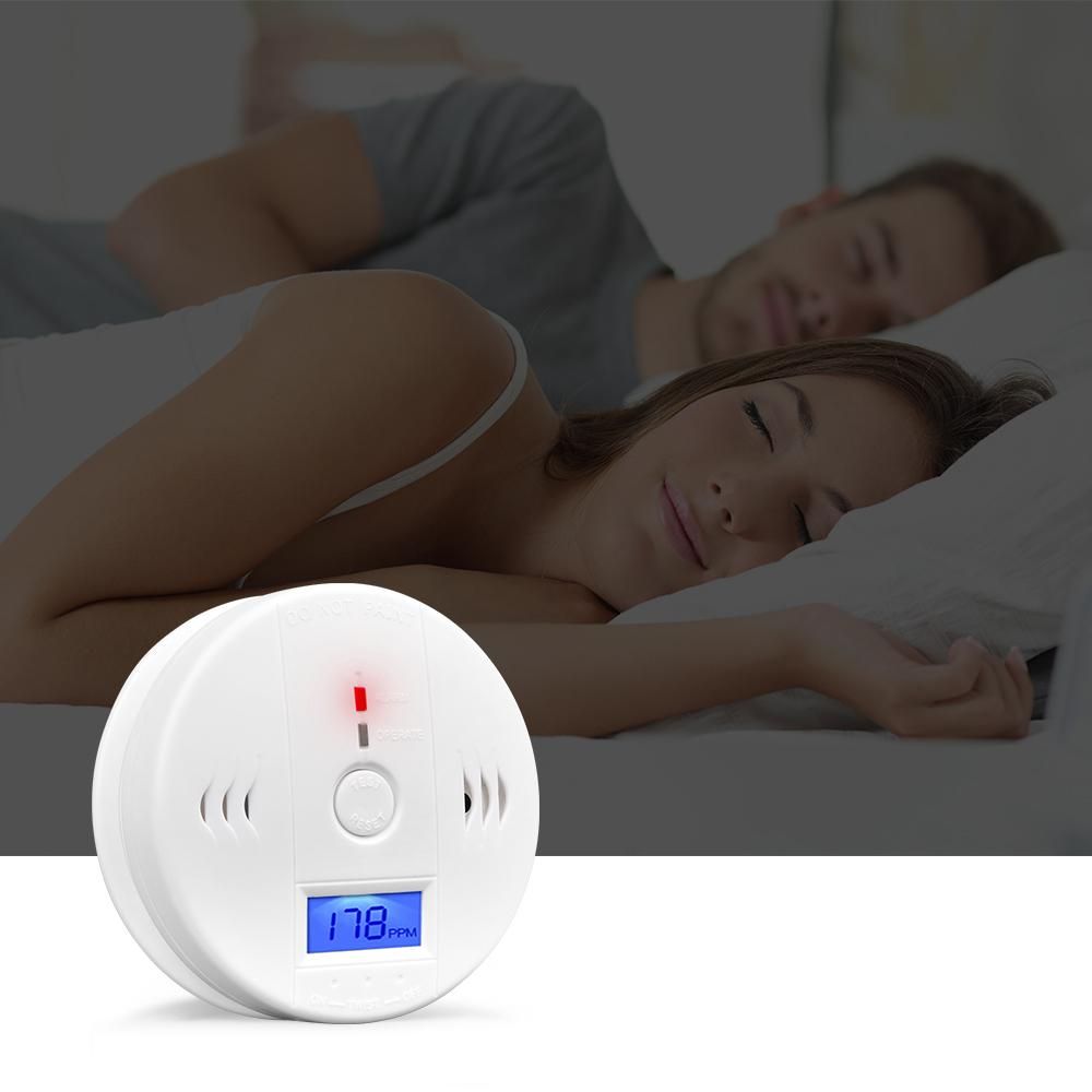 Carbon Monoxide Detector Alarm CO Detector Alarm Sensor with LCD Display Memory Function Battery Operated for House Bedroom Living Room Factory Hotel