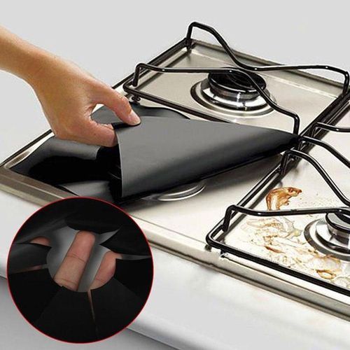 4pcs/set Gas Stove Reusable Protection Pad For Gas Burners