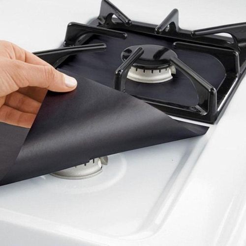 4pcs/set Gas Stove Reusable Protection Pad For Gas Burners