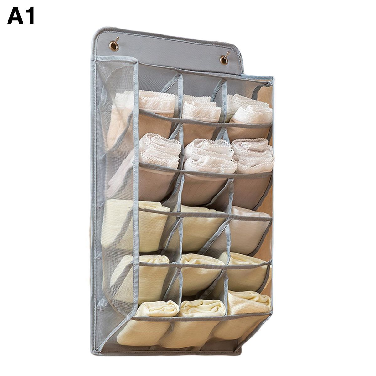 1 Set Storage Bag Punch-free Wall Hanging Storage Bag Dark Gray