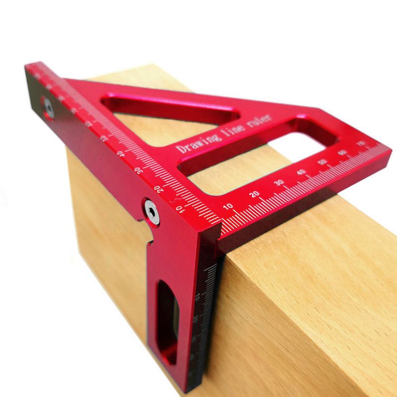 Luxury Aluminum Alloy Wooden Square Multifunction Ruler 45