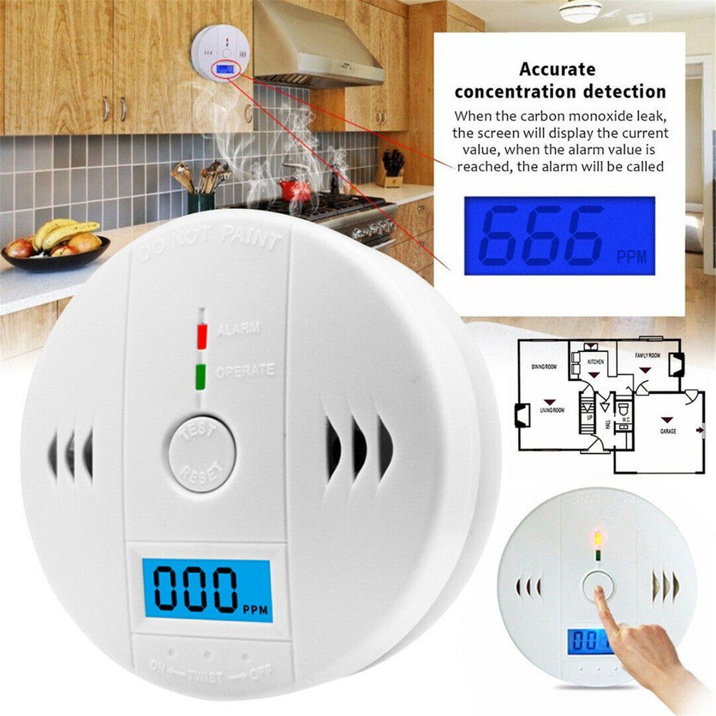 Lcd Carbon Monoxide Detector Alarm Co Gas Warning Sensor