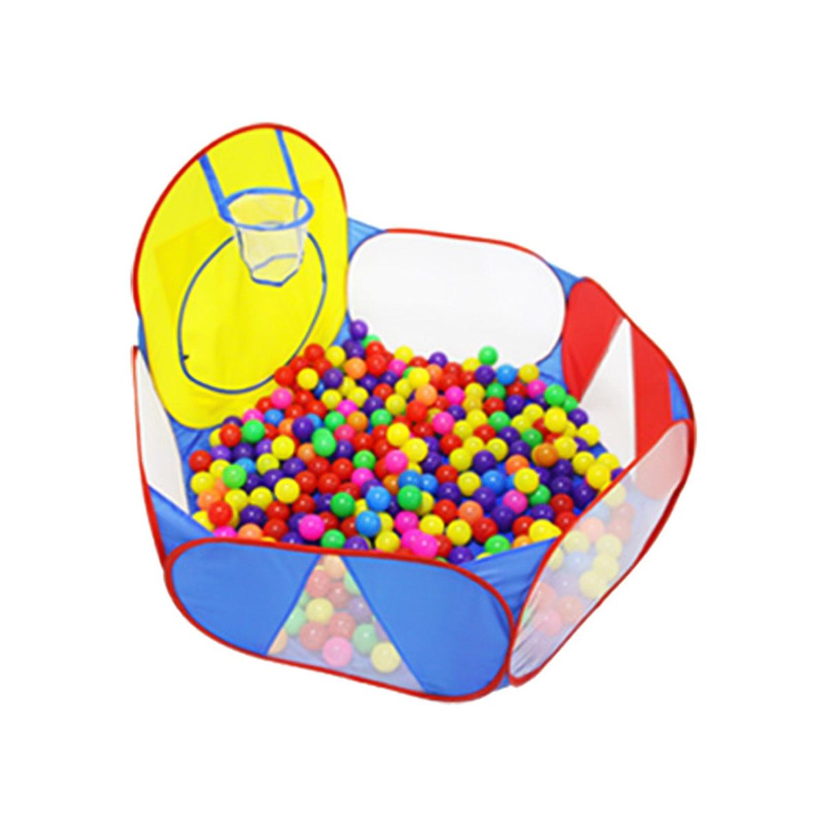Kids Ball Pit Toddler Ball Pit Tent Playhouse Baby Crawl Playpen with Basketball Hoop and Zipper Storage Bag for Boys Girls Indoors Outdoors