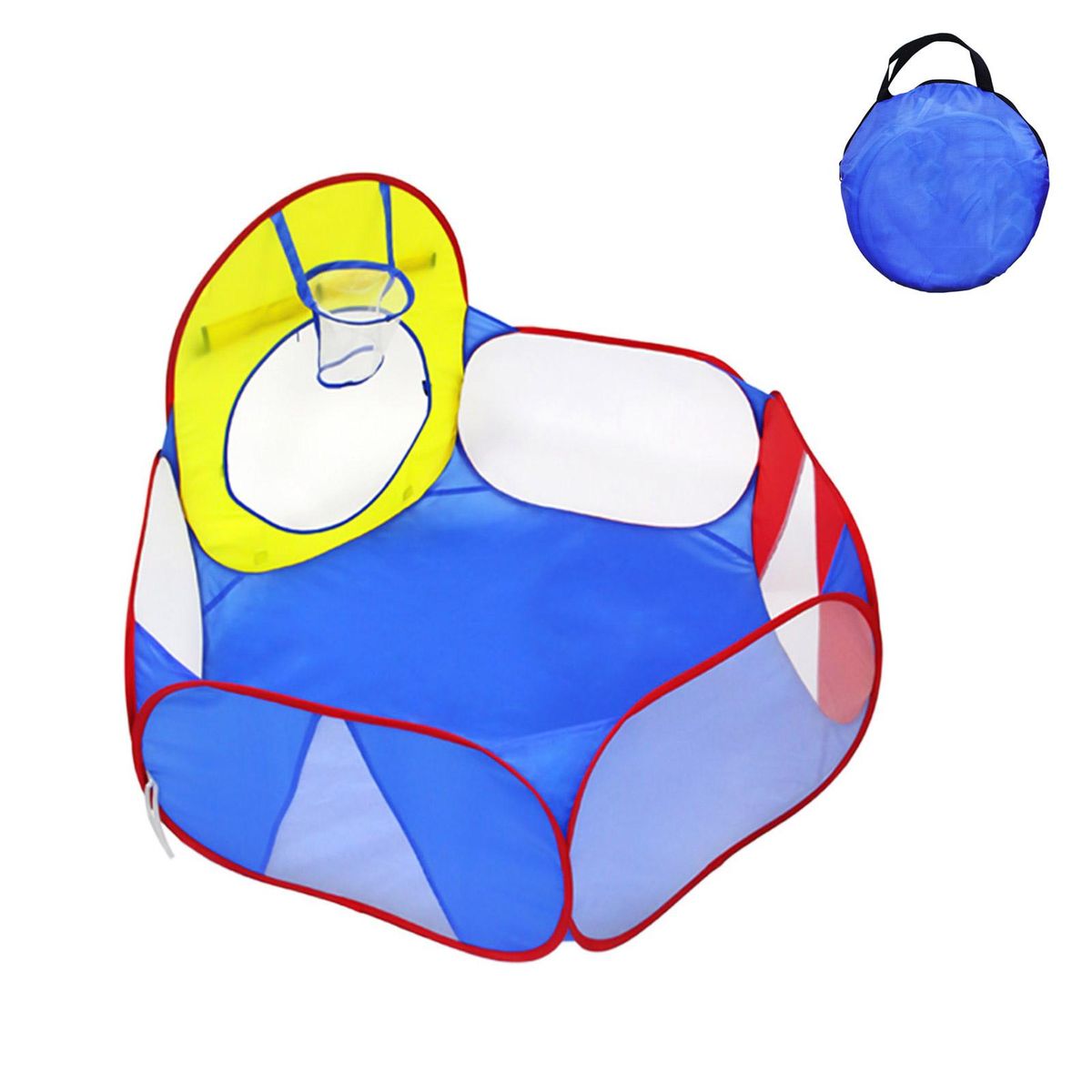 Kids Ball Pit Toddler Ball Pit Tent Playhouse Baby Crawl Playpen with Basketball Hoop and Zipper Storage Bag for Boys Girls Indoors Outdoors