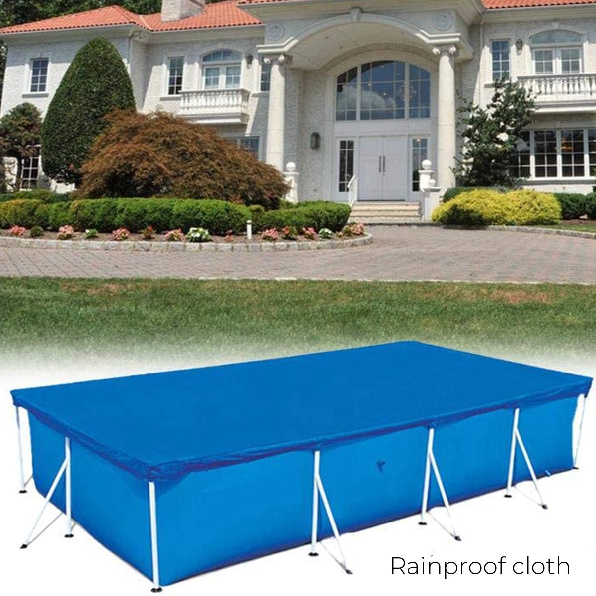 Swimming Pool Rectangular Mat Cover UV-resistant  224x154CM