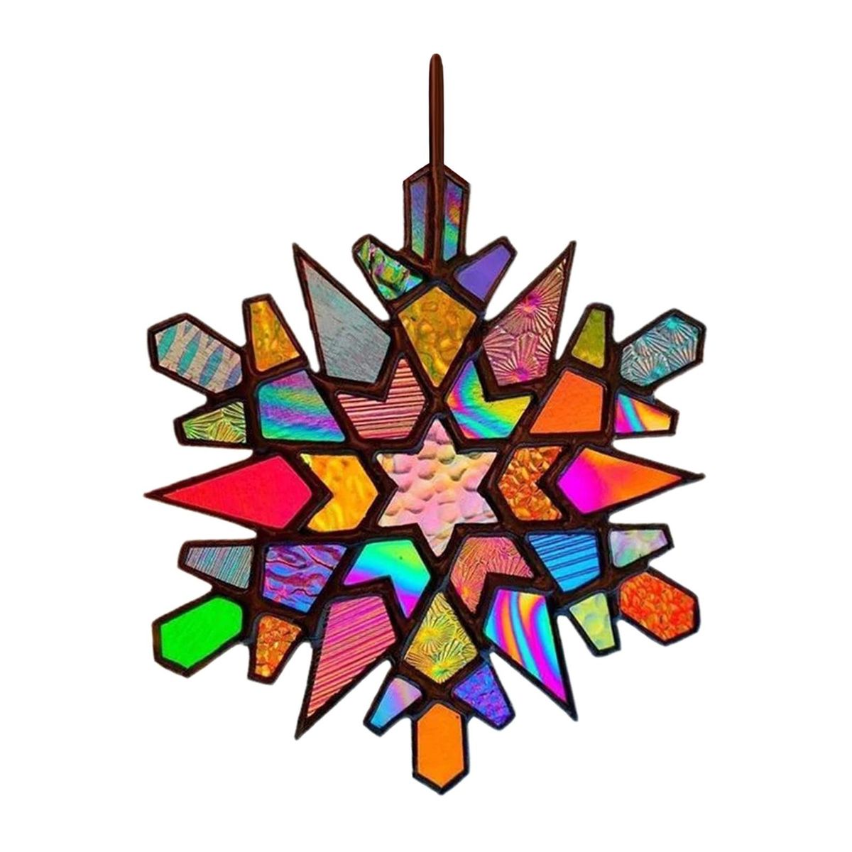 Stained Glass Panel Window Hanging Acrylic Decorative Outdoor Rhombus