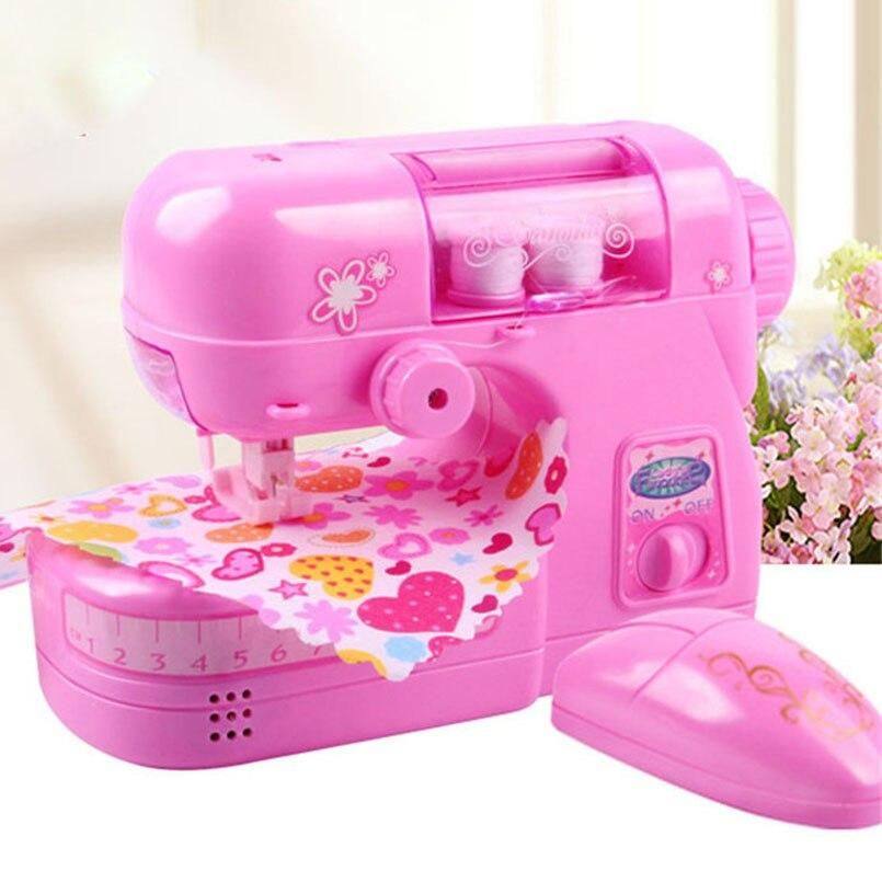 Electric Mini Sewing Machine Toy Simulation Household Appliance Pretend Play Toys For Girls Role Play Education Furniture Toy