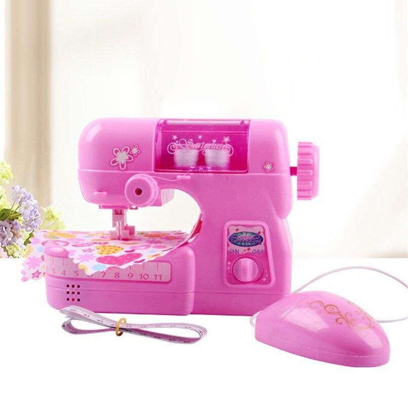 Electric Mini Sewing Machine Toy Simulation Household Appliance Pretend Play Toys For Girls Role Play Education Furniture Toy