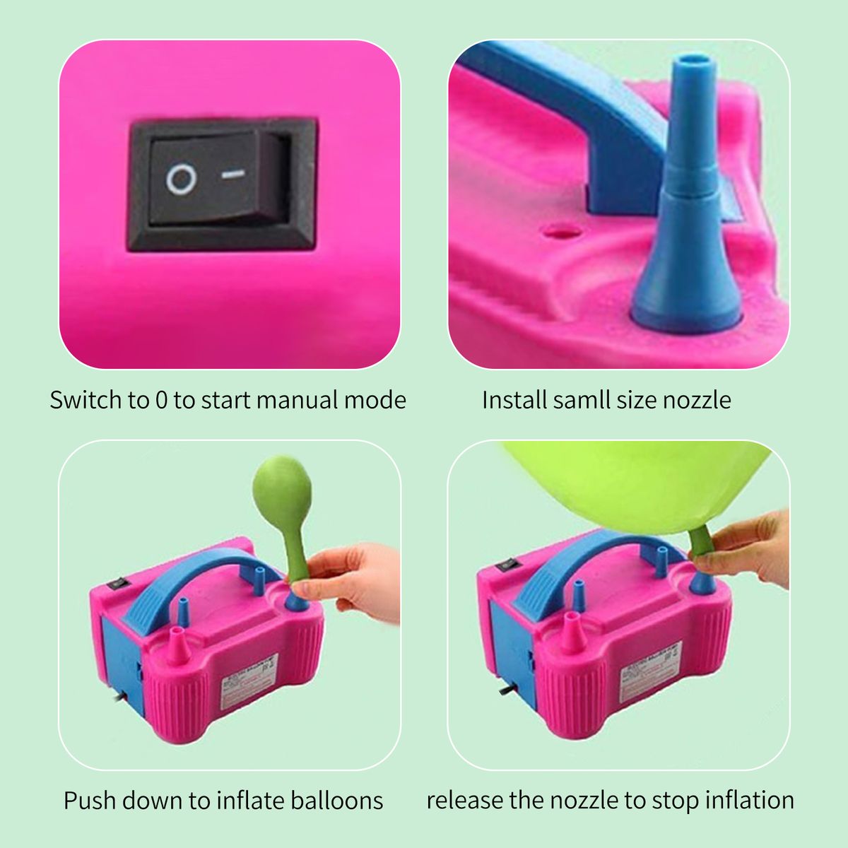 122PCS Electric Air Balloon Pump Kit Portable Inflator