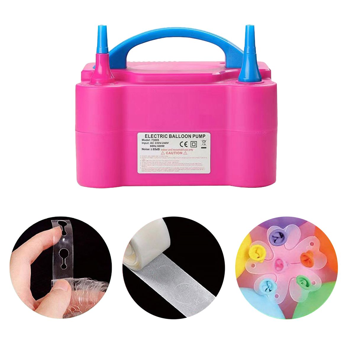 122PCS Electric Air Balloon Pump Kit Portable Inflator