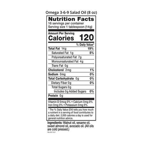 Salad Oil 8.45 Oz 250ml Omega 3-6-9