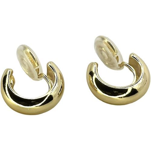 14k Gold Hoop Clip On Earrings No Piercing Chunky