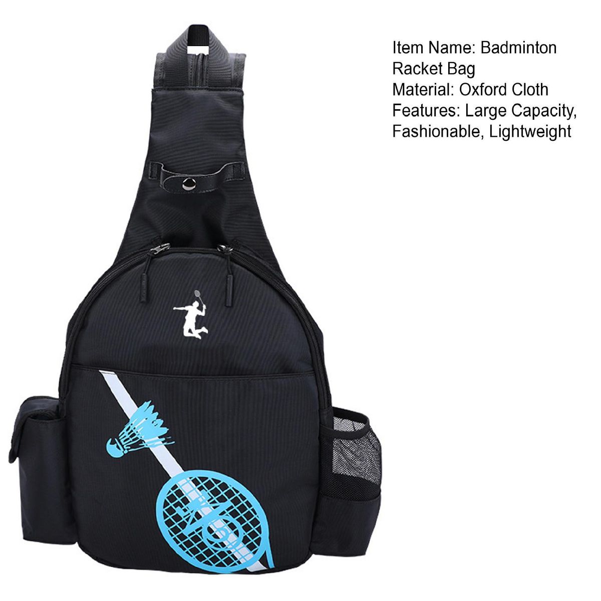 Tennis Racquet Carrier Sports Travel Unisex Badminton Racket Backpack Black