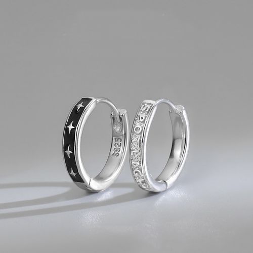 Retro Chasing Light Earrings Buckle Male Hip-hop Style Star Boy Ear Hoop Jewelry