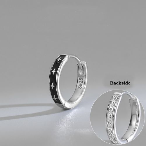Retro Chasing Light Earrings Buckle Male Hip-hop Style Star Boy Ear Hoop Jewelry