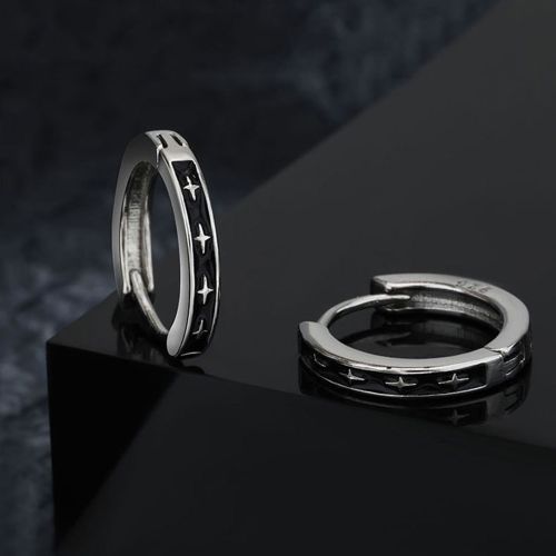 Retro Chasing Light Earrings Buckle Male Hip-hop Style Star Boy Ear Hoop Jewelry