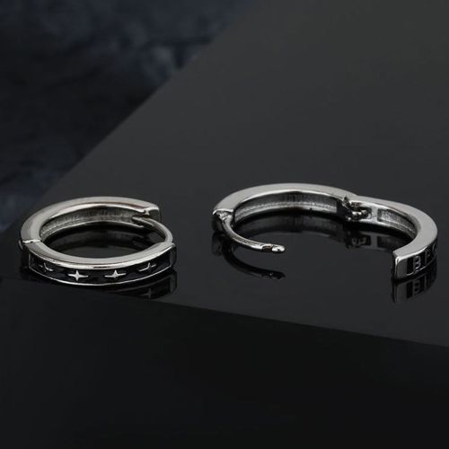 Retro Chasing Light Earrings Buckle Male Hip-hop Style Star Boy Ear Hoop Jewelry