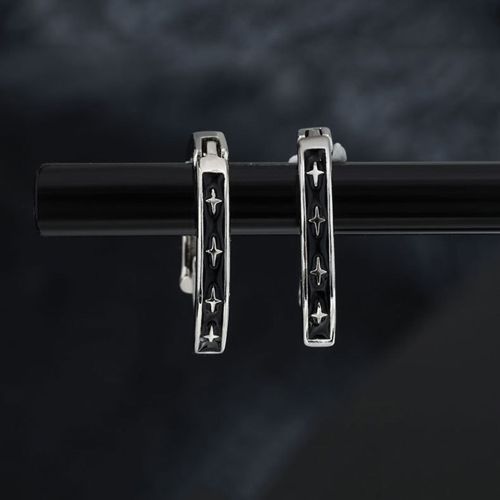 Retro Chasing Light Earrings Buckle Male Hip-hop Style Star Boy Ear Hoop Jewelry