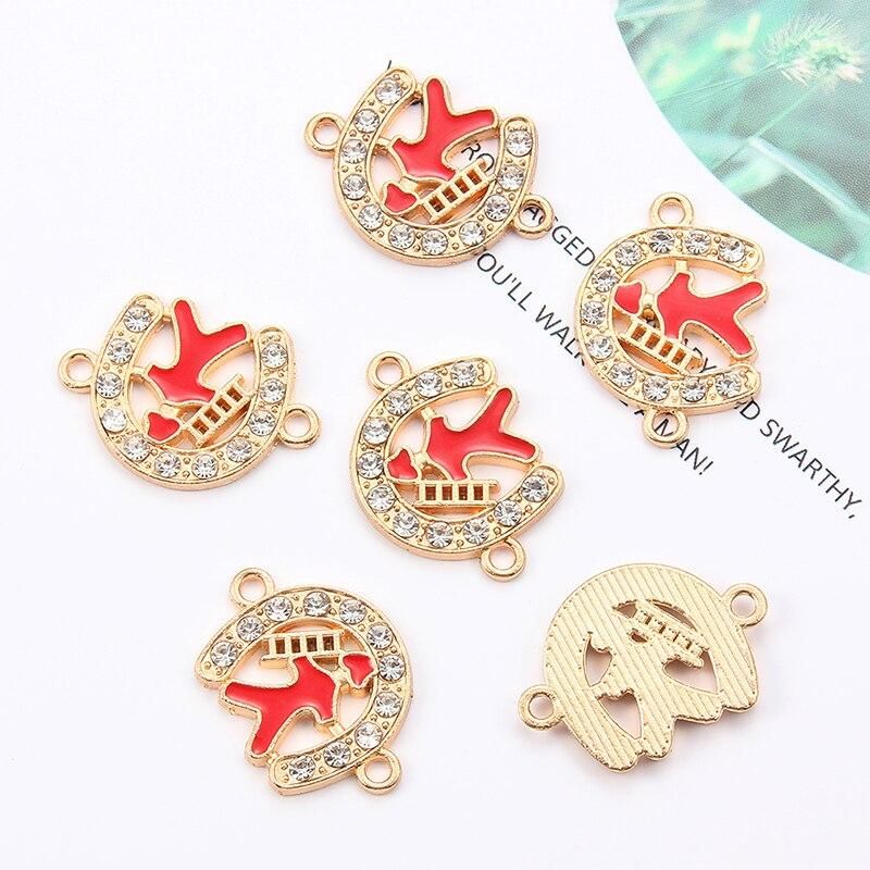 10pcs/pack Crystal Crown Life Tree Connector Charms For Unisex Jewelry Making Bracelet Earrings Accessories Craft DIY Handmade
