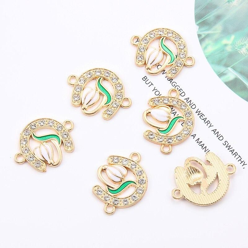10pcs/pack Crystal Crown Life Tree Connector Charms For Unisex Jewelry Making Bracelet Earrings Accessories Craft DIY Handmade