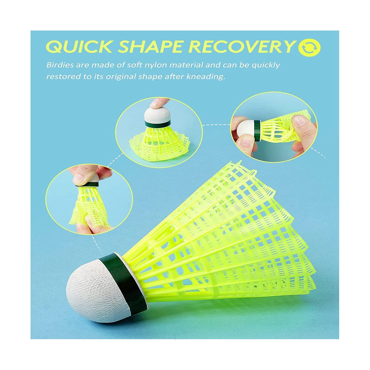 12Pcs Nylon Badminton Birdies Luminous Badminton Badminton