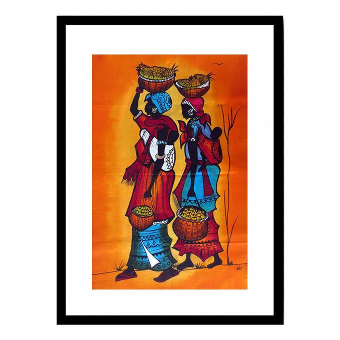 Africa Mothers Journey Abstract Drawing Wall Frame