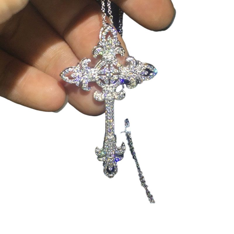 Refined Cross Lady Necklace Religious Accessories Christian Lace Necklace Fashio