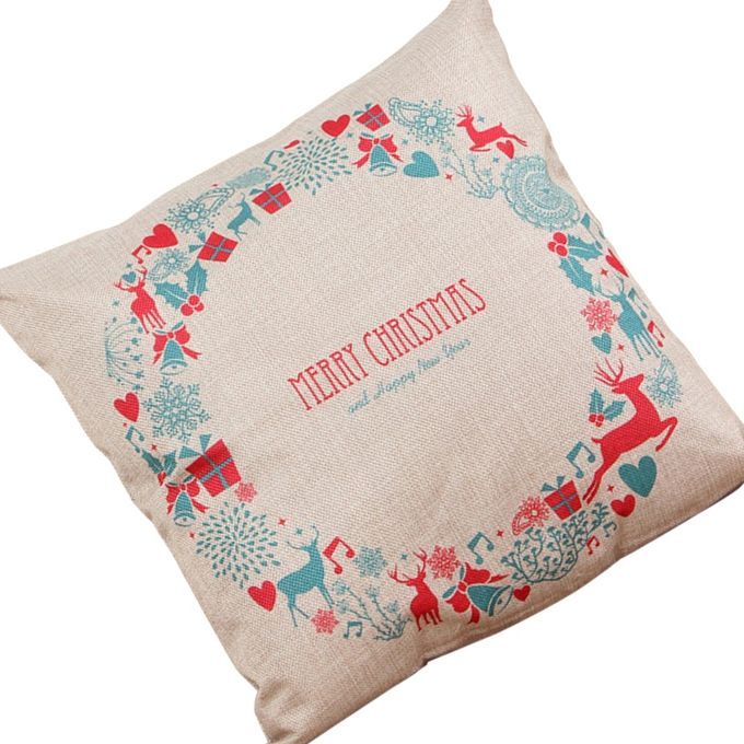 Christnas Pillows Cover Decor Pillow Cases Linen Sofa