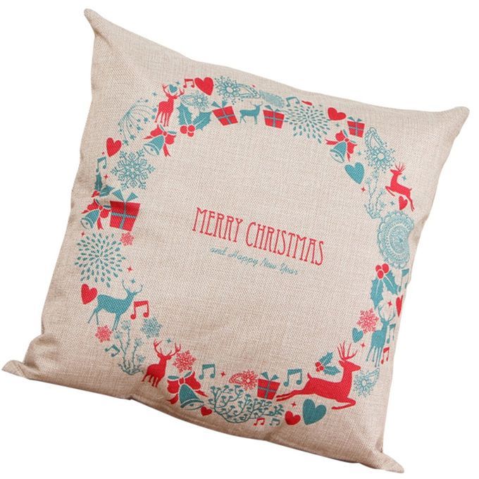 Christnas Pillows Cover Decor Pillow Cases Linen Sofa