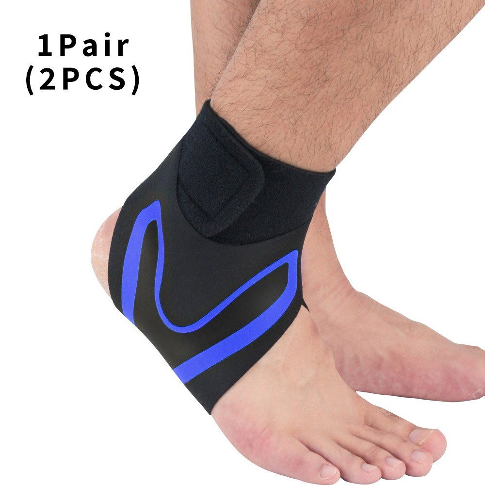Sprots Ankle Support  Protector Anklet Socks Cuffs Protection Bandage Football Running Cycling Equipment Foot Weights S-Blue 1 Pair